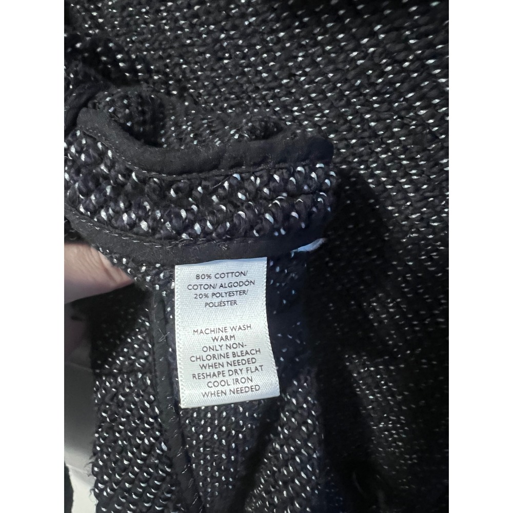 LOFT Cropped Pea Coat Womens M Navy Blue Textured Knit - Picture 7 of 8